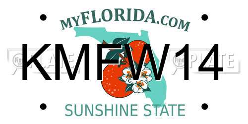 KMFW14 Florida License Plate