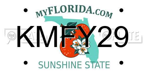 KMFY29 Florida License Plate