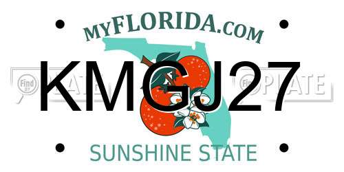 KMGJ27 Florida License Plate