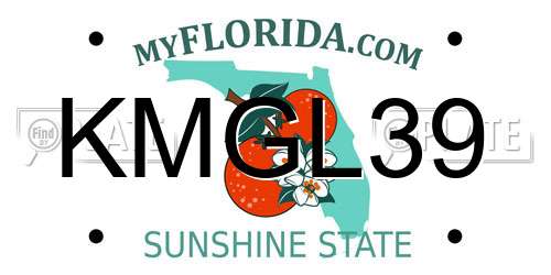 KMGL39 Florida License Plate