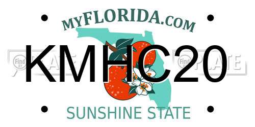 KMHC20 Florida License Plate