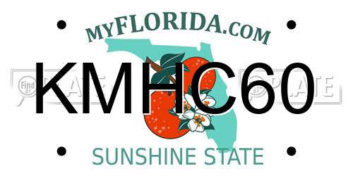 KMHC60 Florida License Plate