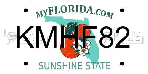 KMHF82 Florida License Plate