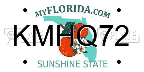 KMHQ72 Florida License Plate