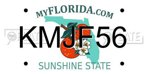 KMJF56 Florida License Plate