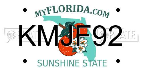 KMJF92 Florida License Plate
