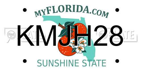 KMJH28 Florida License Plate