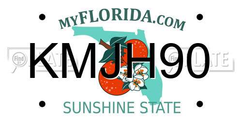 KMJH90 Florida License Plate