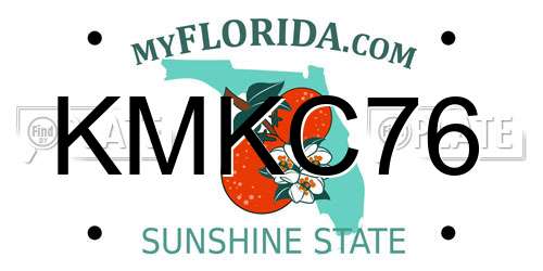 KMKC76 Florida License Plate