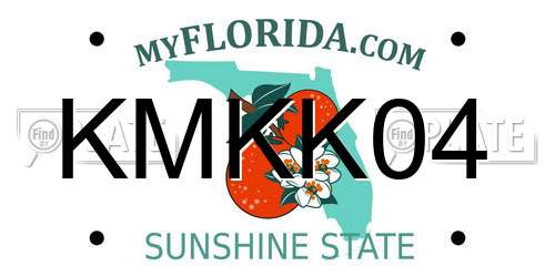 KMKK04 Florida License Plate