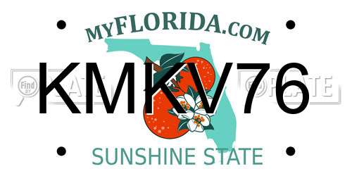 KMKV76 Florida License Plate