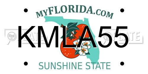 KMLA55 Florida License Plate