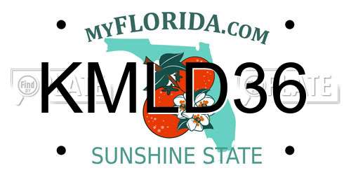 KMLD36 Florida License Plate
