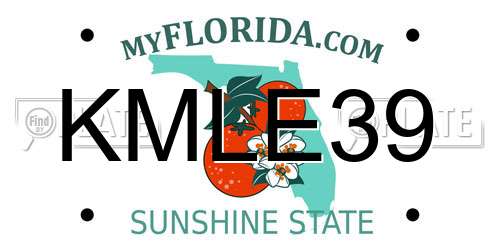 KMLE39 Florida License Plate