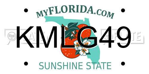 KMLG49 Florida License Plate