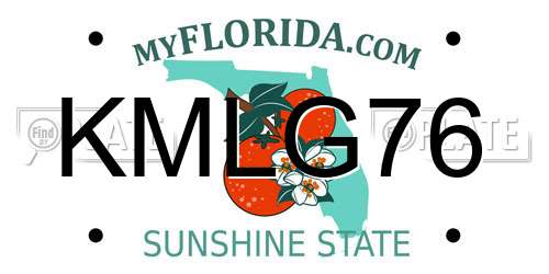 KMLG76 Florida License Plate
