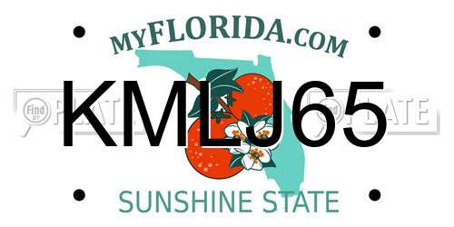 KMLJ65 Florida License Plate