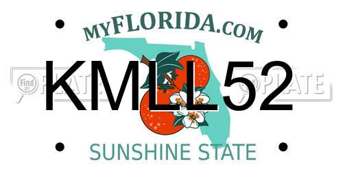 KMLL52 Florida License Plate