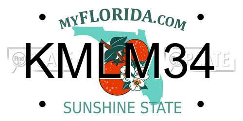KMLM34 Florida License Plate