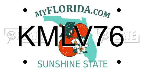 KMLV76 Florida License Plate