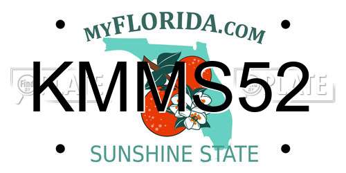 KMMS52 Florida License Plate
