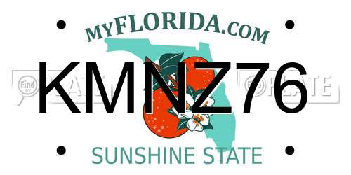 KMNZ76 Florida License Plate