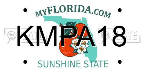 KMPA18 Florida License Plate