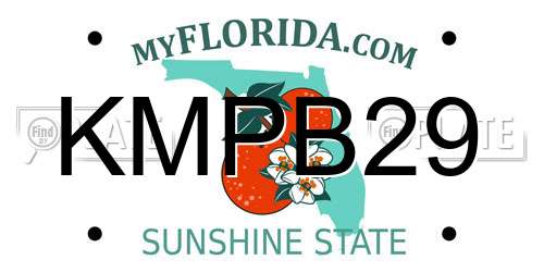 KMPB29 Florida License Plate