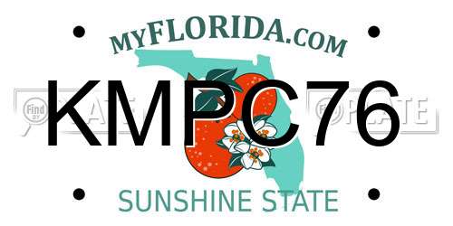KMPC76 Florida License Plate