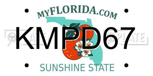KMPD67 Florida License Plate