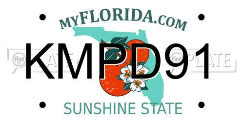 KMPD91 Florida License Plate