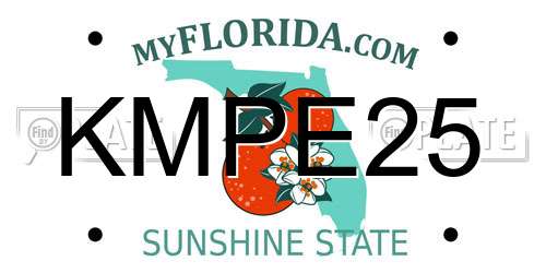 KMPE25 Florida License Plate