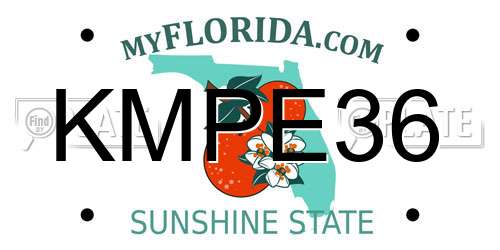 KMPE36 Florida License Plate