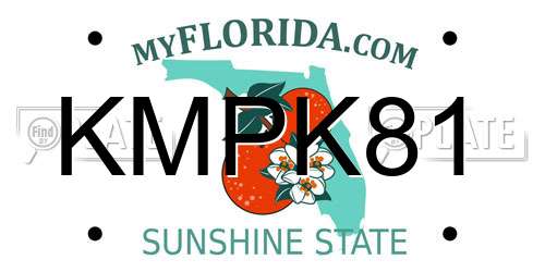 KMPK81 Florida License Plate