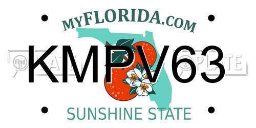 KMPV63 Florida License Plate