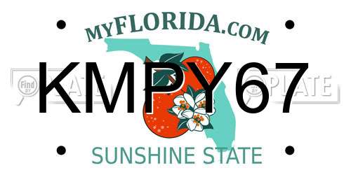 KMPY67 Florida License Plate