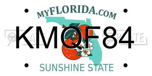 KMQF84 Florida License Plate