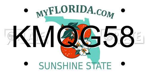 KMQG58 Florida License Plate