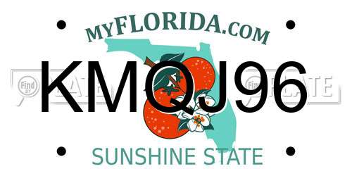 KMQJ96 Florida License Plate