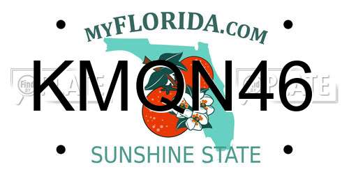 KMQN46 Florida License Plate