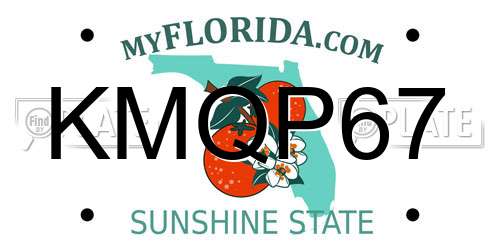KMQP67 Florida License Plate