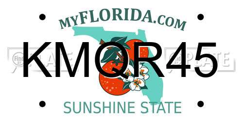 KMQR45 Florida License Plate