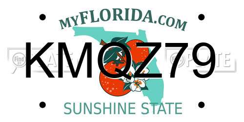 KMQZ79 Florida License Plate