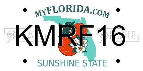 KMRF16 Florida License Plate