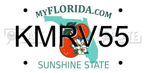 KMRV55 Florida License Plate