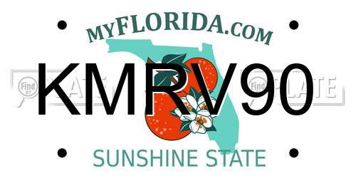 KMRV90 Florida License Plate