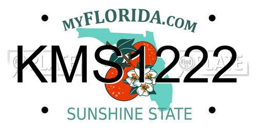 KMS1222 Florida License Plate