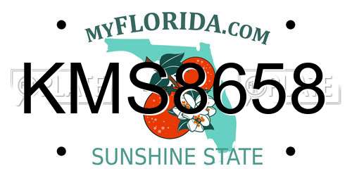 KMS8658 Florida License Plate