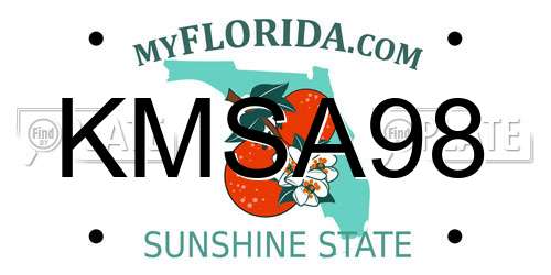 KMSA98 Florida License Plate