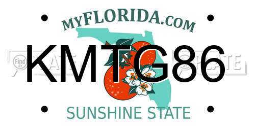 KMTG86 Florida License Plate